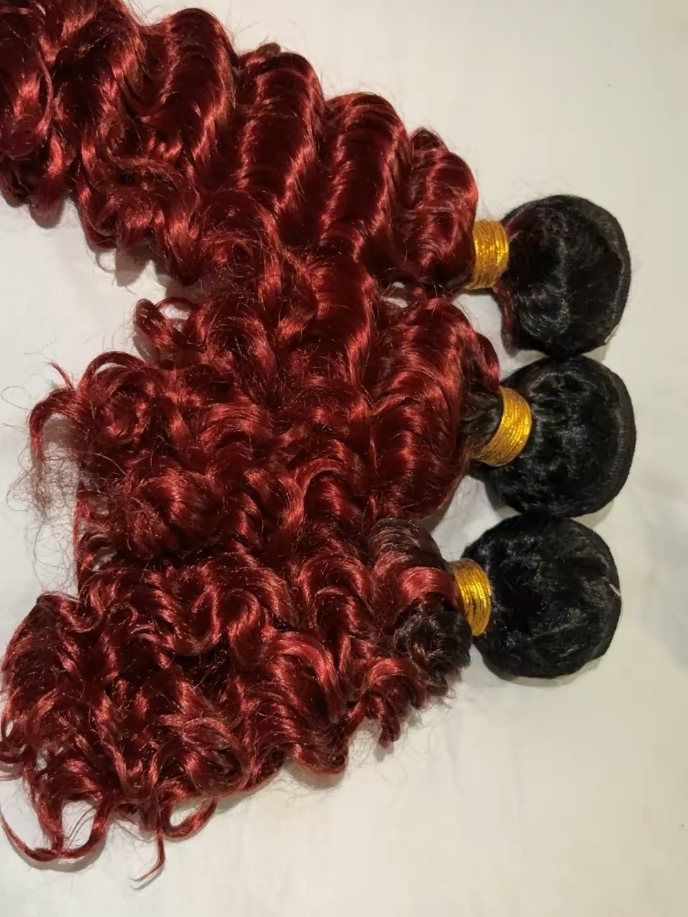 Deep Red Curly Hair Bundles - Premium Synthetic/Wig Hair